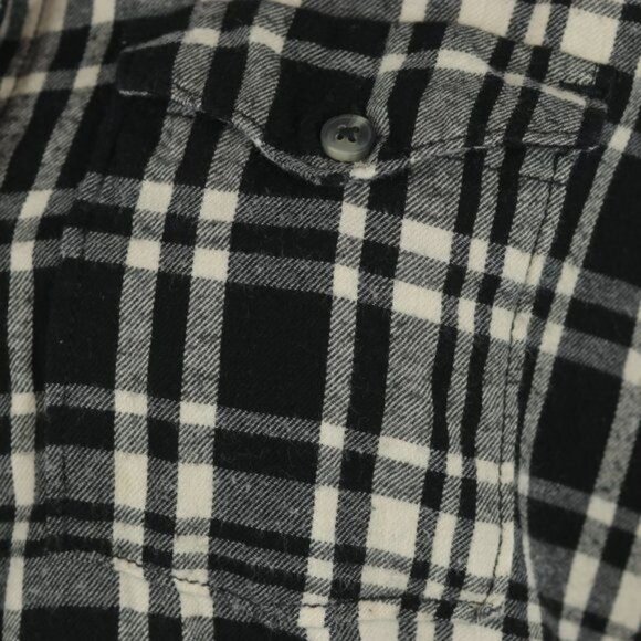 Kavu Women's XS Black & White Plaid Cotton Flannel Long Sleeve Button Up Shirt - Picture 7 of 9